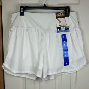 Spyder Active White Athletic Shorts Size L High Rise Running NWT